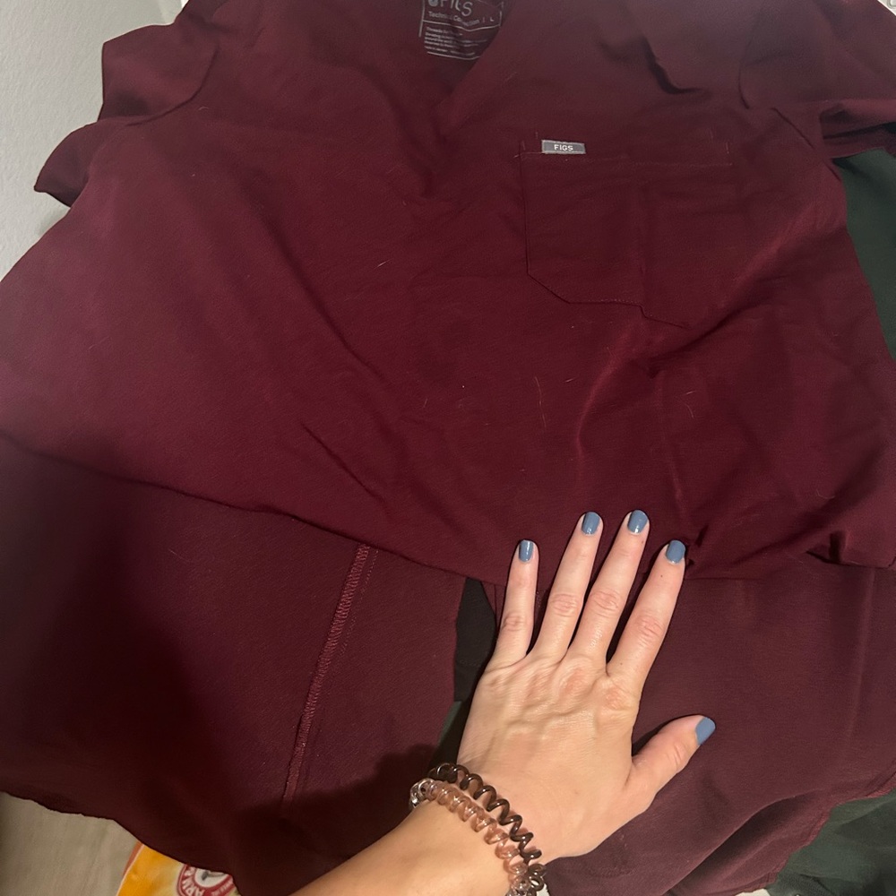 Burgundy Scrub Top